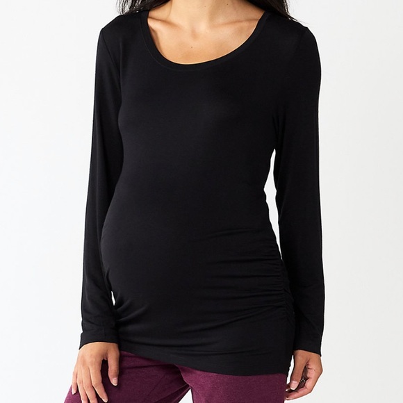 Sonoma Tops - Maternity Essentials Scoopneck Long Sleeve Tee